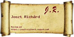Joszt Richárd névjegykártya